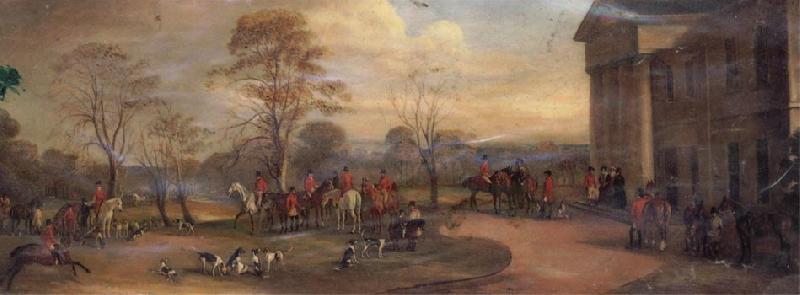 John Ferneley The Meet of the Quorn at Garendon Park oil painting image